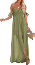 Women's 2025 Summer Smocked Off The Shoulder Maxi Dress - Breezy