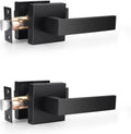 Probrico Matte Black Passage Door Levers Square - Durable Interior