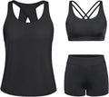 Tankini 3 Piece Swimsuit Set for Women - Modest Athletic Fit