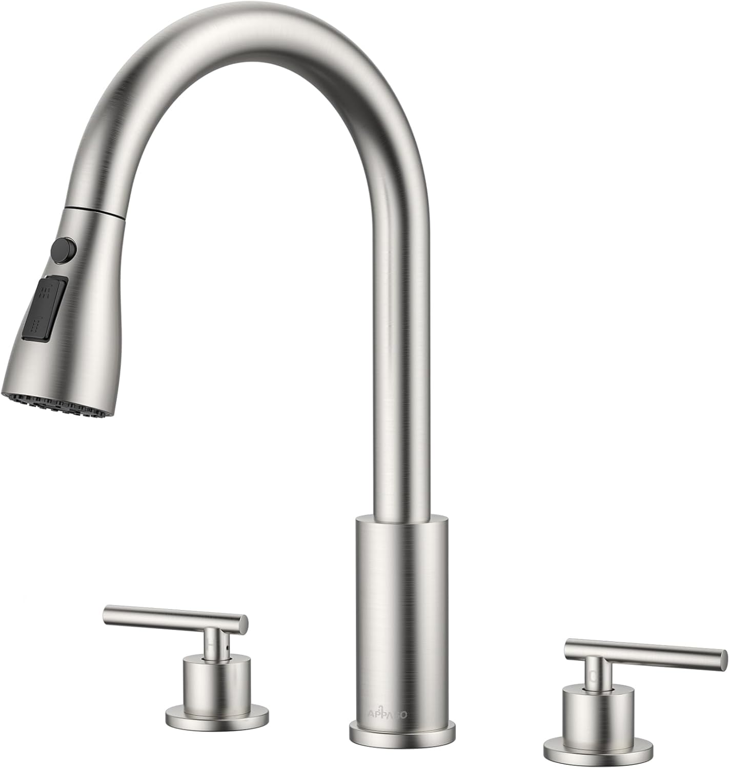 APPASO 2 Handle Kitchen Faucet: Modern Brushed Nickel Design