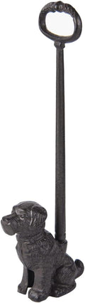 Cast Iron Dog Door Stop with Handle - Heavy Duty Rustic Doorstop