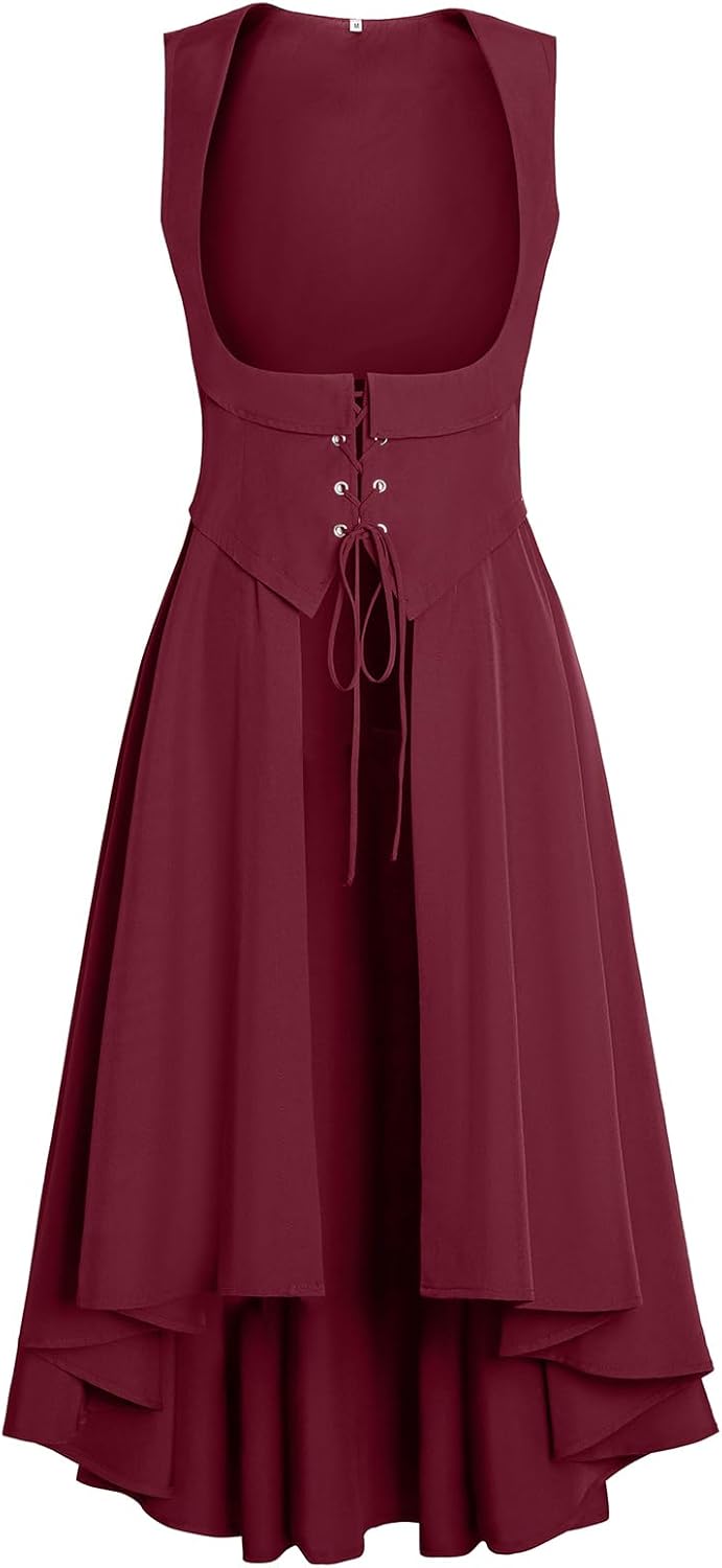 Women Renaissance Costume Medieval Peasant Dress with Pockets