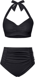 High Waisted Bikini Set Two Piece Swimsuit - Tummy Control Vintage put