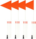 4 Pcs Upgraded Bike Flags with Pole - 6 ft High Visibility Orange Flag