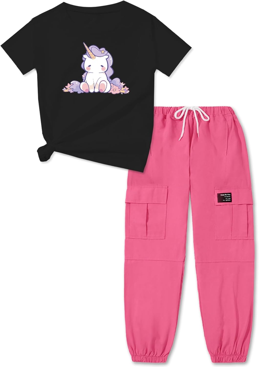 ARTMINE Girls' 2 Piece Outfits for Casual Play and Sports