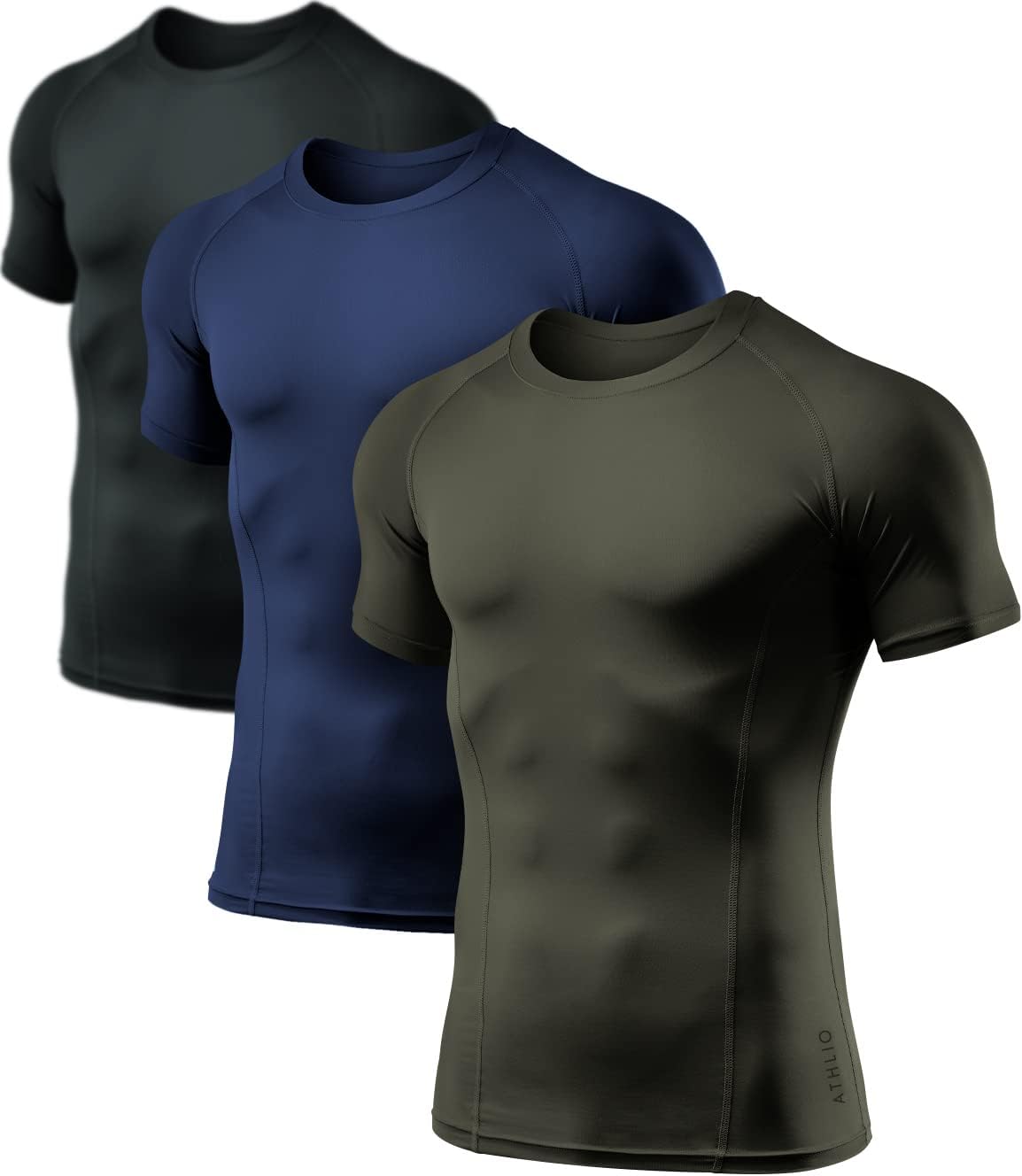 ATHLIO Men's Cool Dry Compression Shirt for All Sports Activities