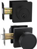 Goldenwarm Black Door Knob Set with Deadbolt for Privacy Needs