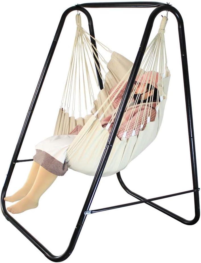 Hammock Chair Stand with Large Hanging Padded Indoor Swing