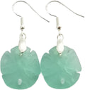 Yinahawaii Sea Glass Sand Dollar Earrings - Handmade Hawaiian Jewelry