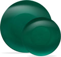 Plasticpro 128 Piece Combo Plates Christmas Set - Green Elegant
