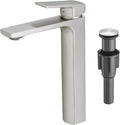 VOTON Brushed Nickel Vessel Sink Faucet Single Handle - Tall Vanity