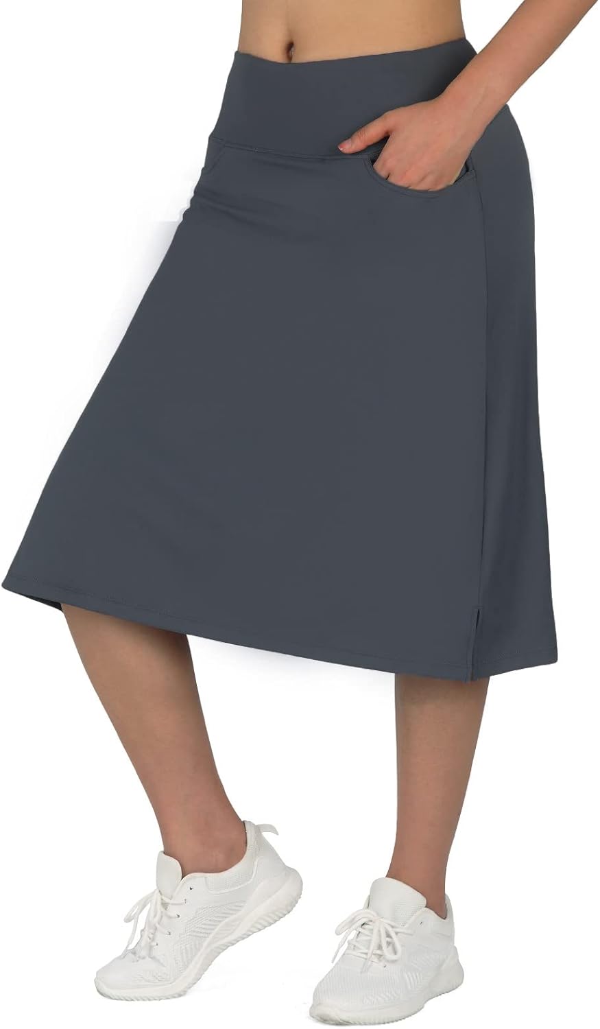 Women's Midi Length Skorts with 3 Pockets for Activewear