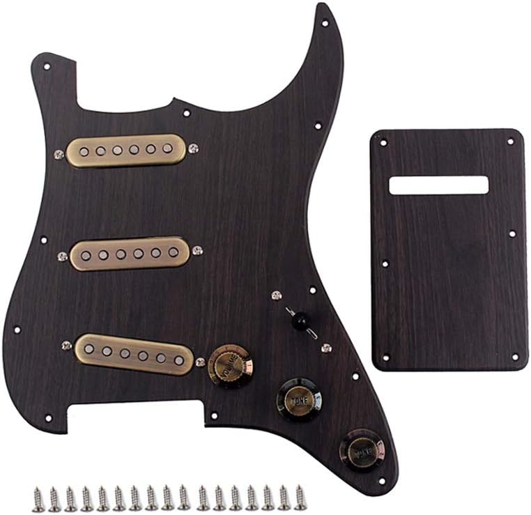 Alnicov 3-Ply Prewired Loaded Pickguard for Strat ST Guitars