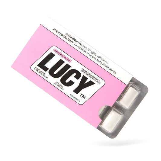 LUCY Nicotine Gum 4mg Pomegranate 100 Count for Quitting