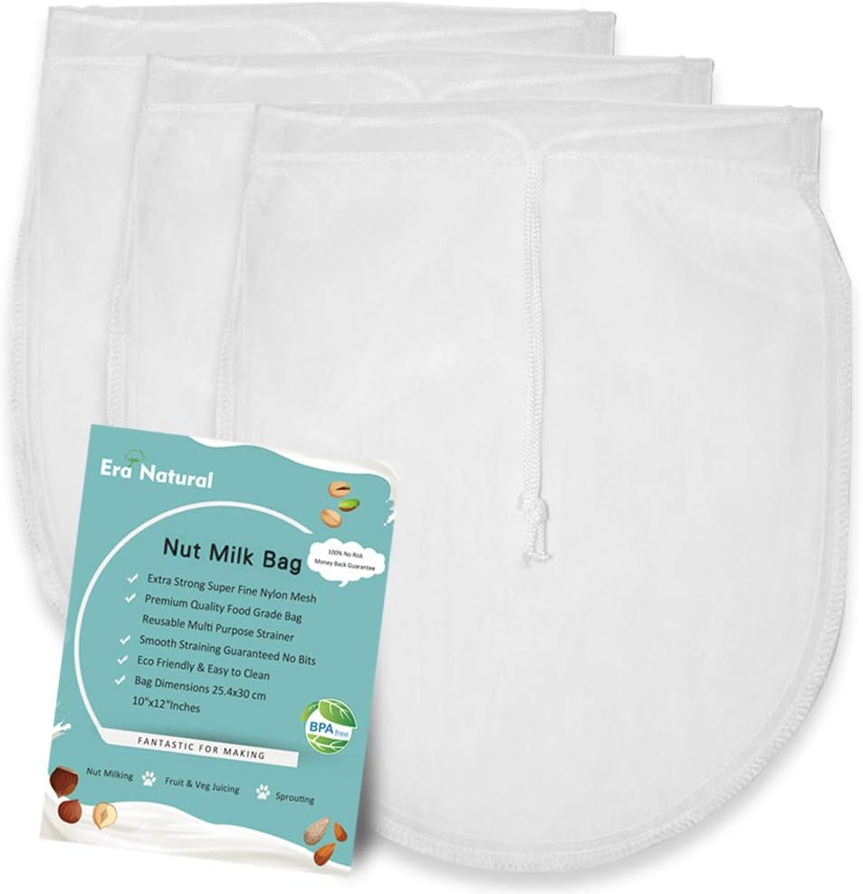 Premium 3 Pack Nut Milk Bags - Strain with Ease!