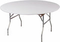 Kwik-Covers 10 Pack White Round Plastic Table Covers 72in - Fitted