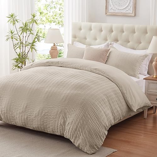 Cozyide Linen Duvet Cover Full Size Set for Elegant Bedding