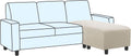 Ottoman and Sofa Seat Cushion Slipcover 56-75 in - Thick Soft Fit
