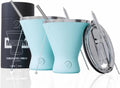 Stainless Steel Martini Glass Pack of 2 - 10oz Double Wall Blue