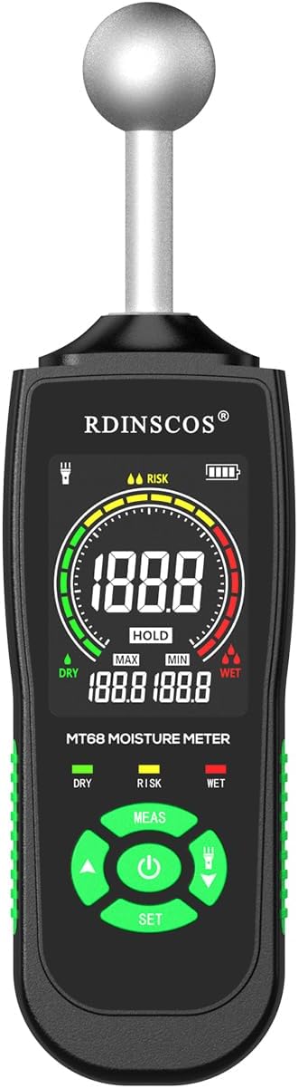 RDINSCOS MT68 Pinless Moisture Meter for Home and RV Use