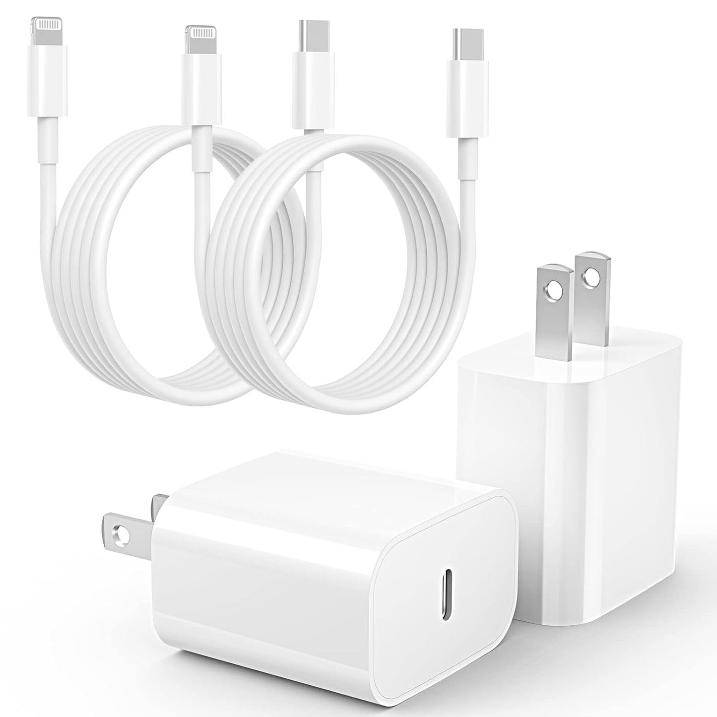 MFi-Certified 20W USB C Fast Charger for iPhone - 2Pack