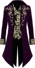 Mens Velvet Medieval Steampunk Tailcoat Frock Coat - Statement Jacket