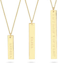 JEWEE DIAMOND Personalized 14k Gold Vertical Name Bar Necklace