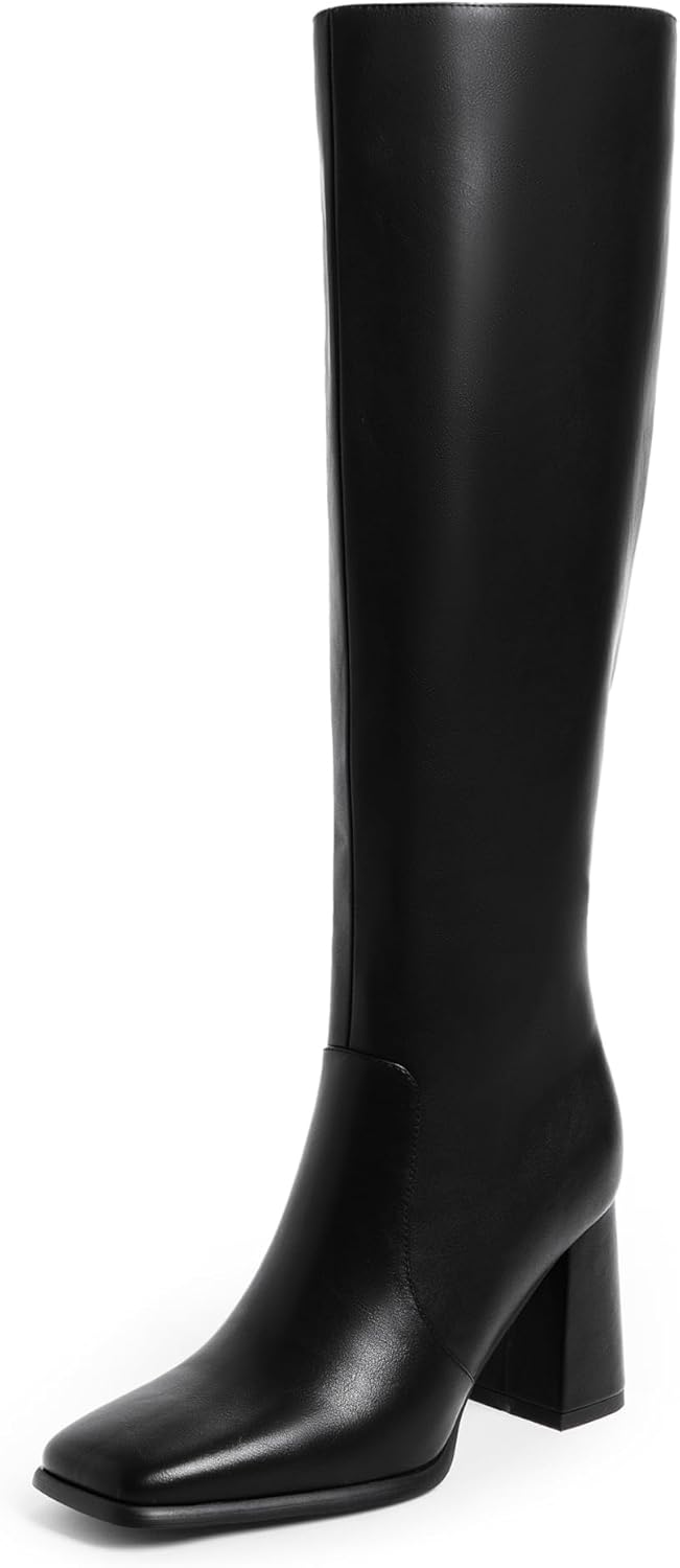Stylish Square Toe Knee High Boots for Women with Chunky Heels