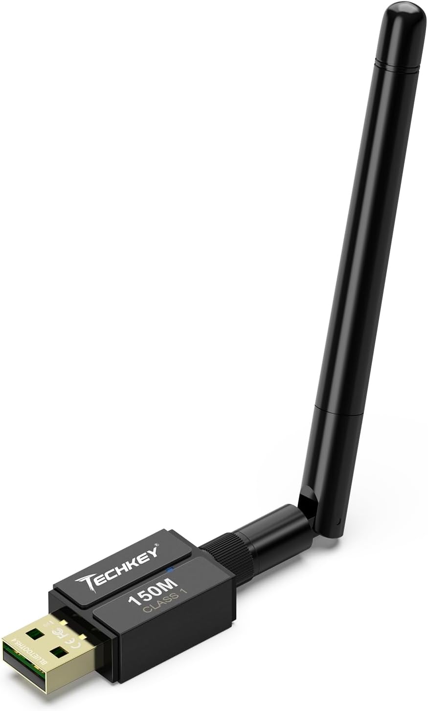 Techkey USB Bluetooth 5.4 Adapter: Extended 500FT Range!