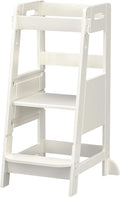 Bamboo Toddler Learning Step Stool 3 Height Adjustable - Safe Kitchen