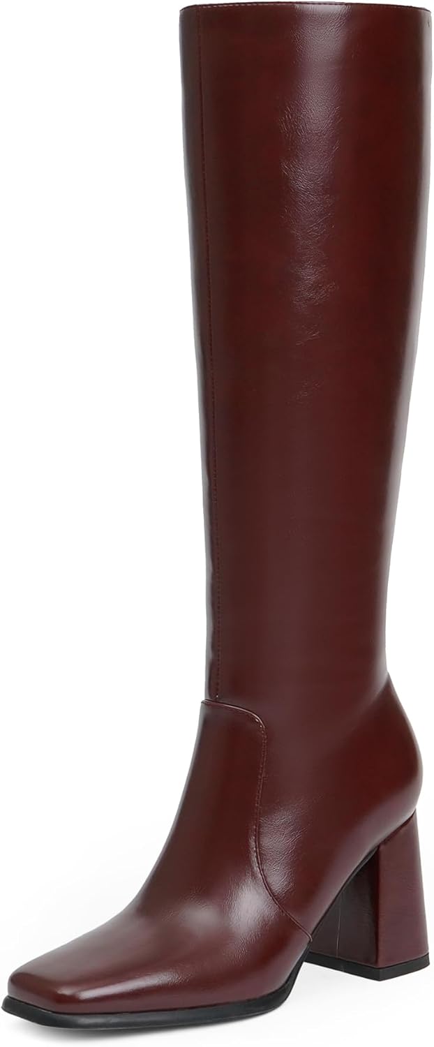 Modatope Knee High Boots for Women with Chunky Heel Design