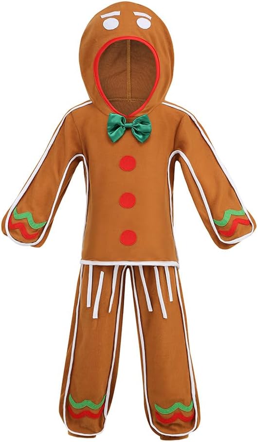 Children Gingerbread Man Costume for Christmas Fun and Cosplay