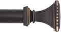 Ivilon Decorative Window Curtain Rod Carved Square Finials