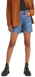 Levi's Women's 501 Mid Thigh Short - Timeless High Rise Denim