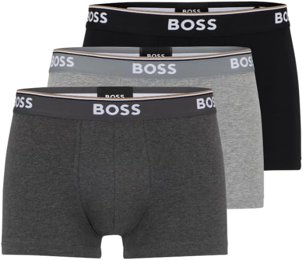 BOSS Stretch Cotton Regular Fit Trunks - Comfortable 3-Pack