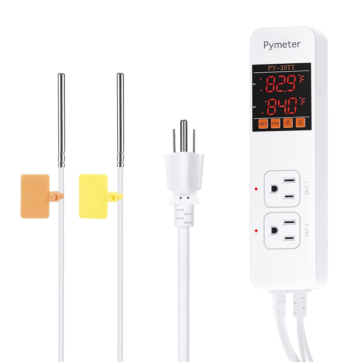 Dual Probe Heat Mat Thermostat for Precise Temp Control - Pymeter