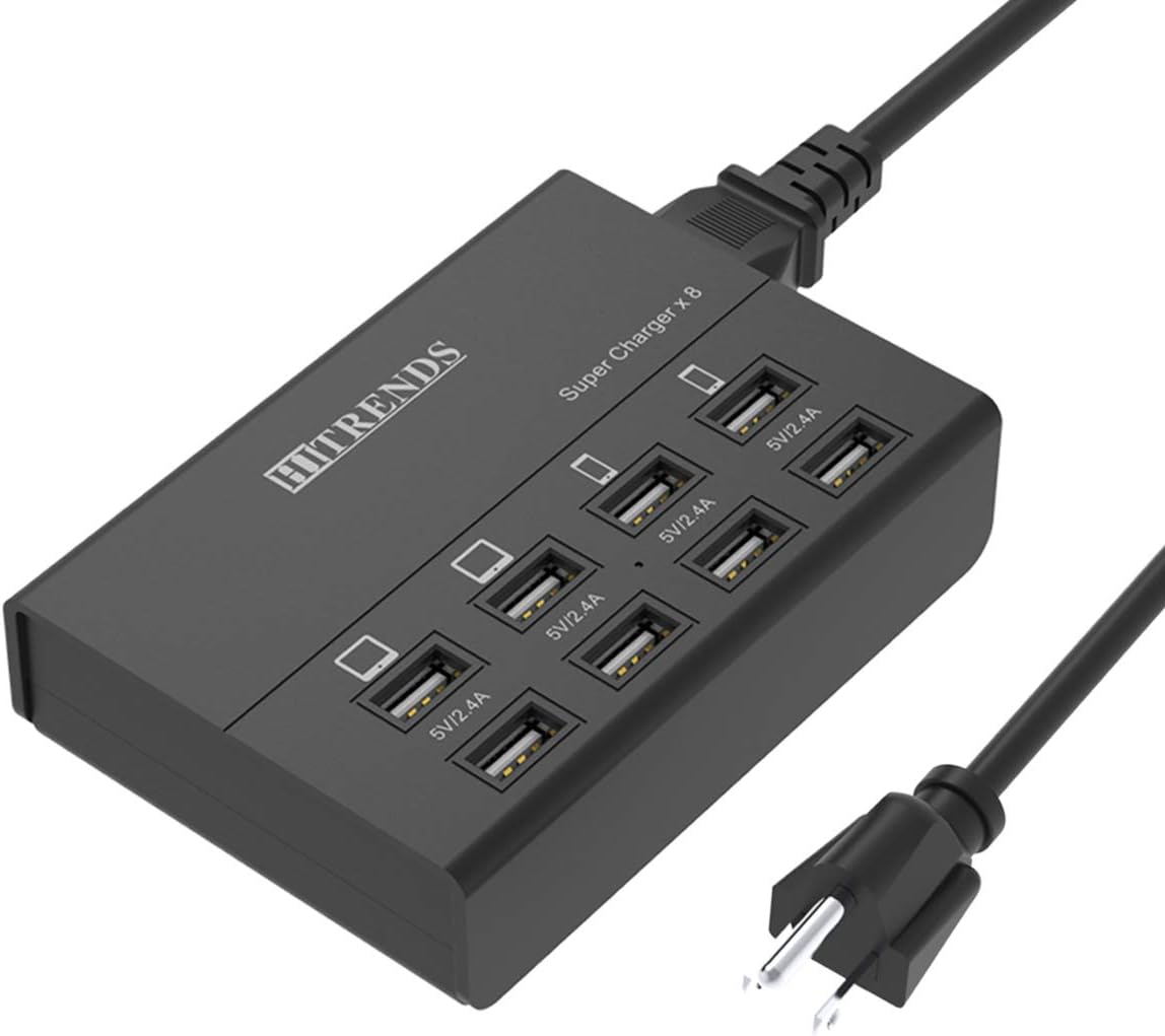 HITRENDS 8-Port USB Charger - Fast Charging Hub