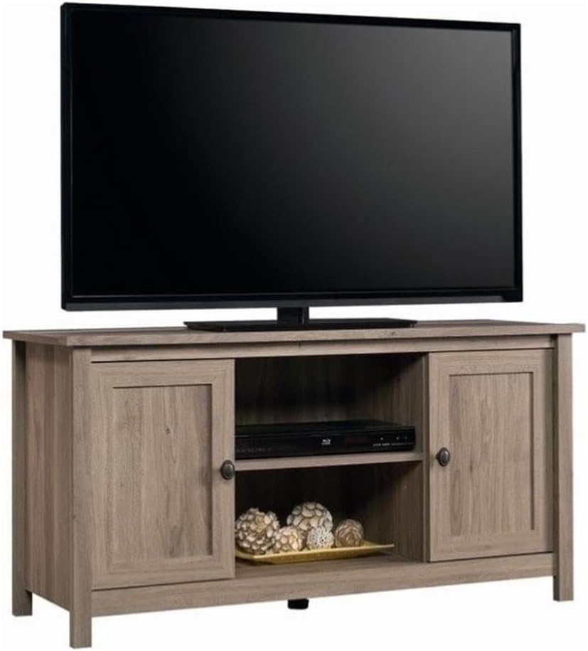 Sauder County Line TV Stand: Sleek Salt Oak Finish