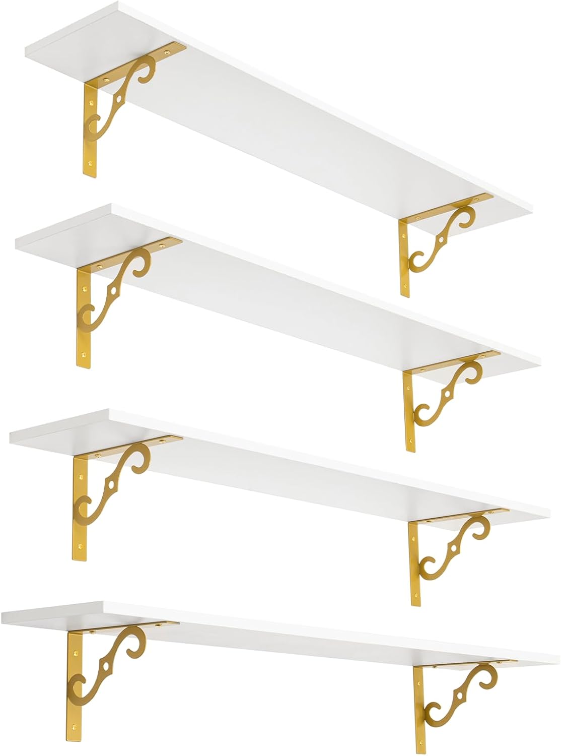 DINZI LVJ Long Wall Shelves Set of 4 for Stylish Home Decor