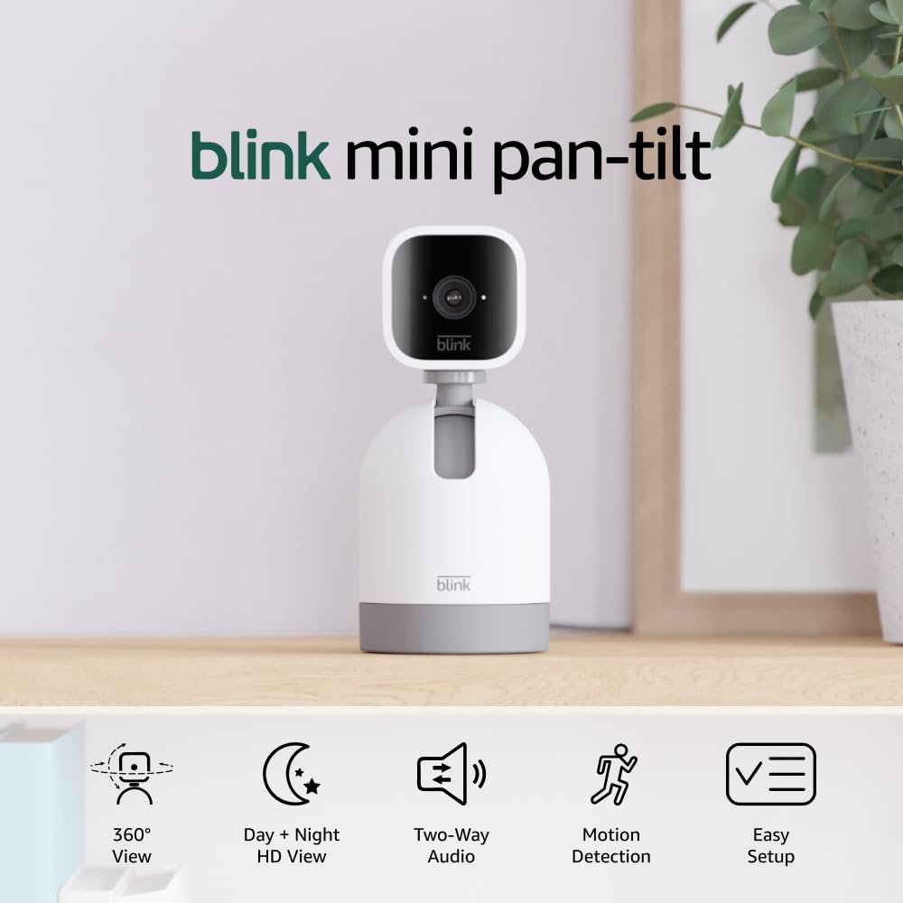 Blink Mini Pan-Tilt Camera: Smart HD Security with Alexa