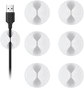 Shintop Cable Clips 6 Pack White Cord Holders - Desk Cable Organizer