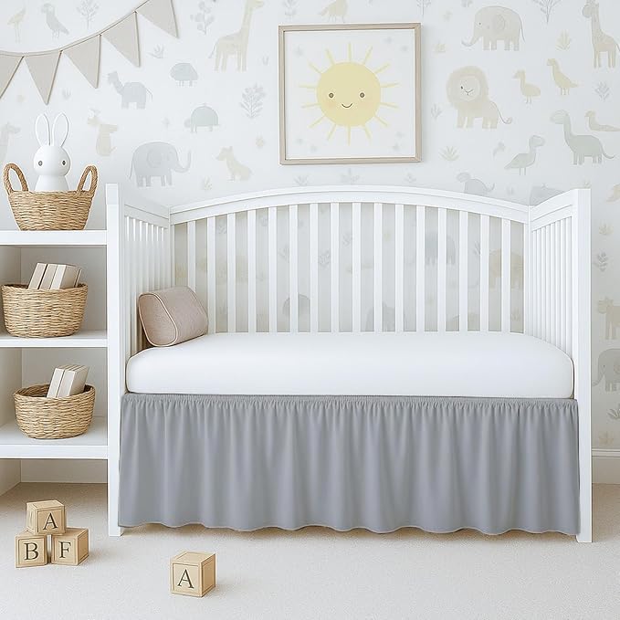 100% Egyptian Cotton Crib Skirt for Stylish Nursery Decor