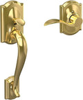 Schlage FE285 Camelot Lower Half Handleset RH Bright Brass - Classic