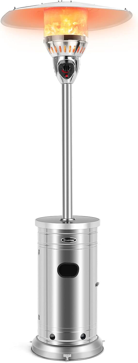 COSTWAY 48,000 BTU Outdoor Patio Heater with Drink Shelf