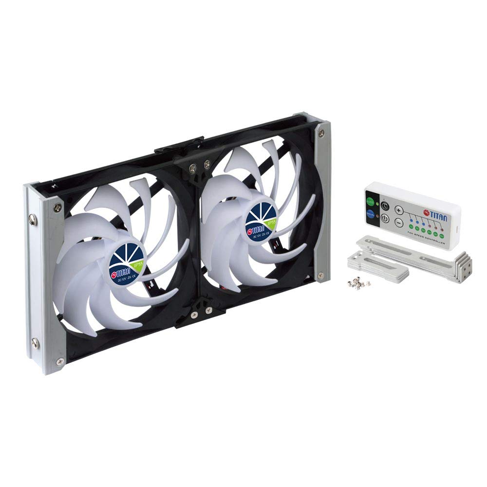 TITAN 12V DC Waterproof Double Rack Mount Cooling Fan with Timer