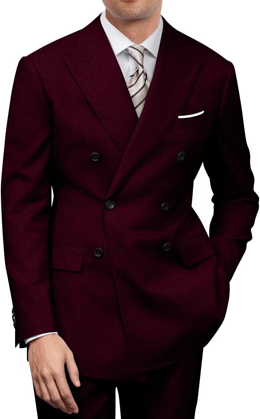 Mens Double Breasted Suit Slim Fit for Weddings and Prom Events