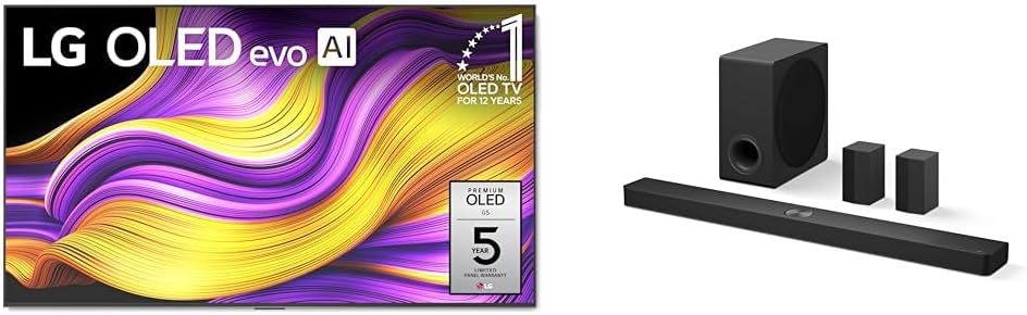 LG 65 OLED evo G5 4K TV with Matching Home Theater Soundbar