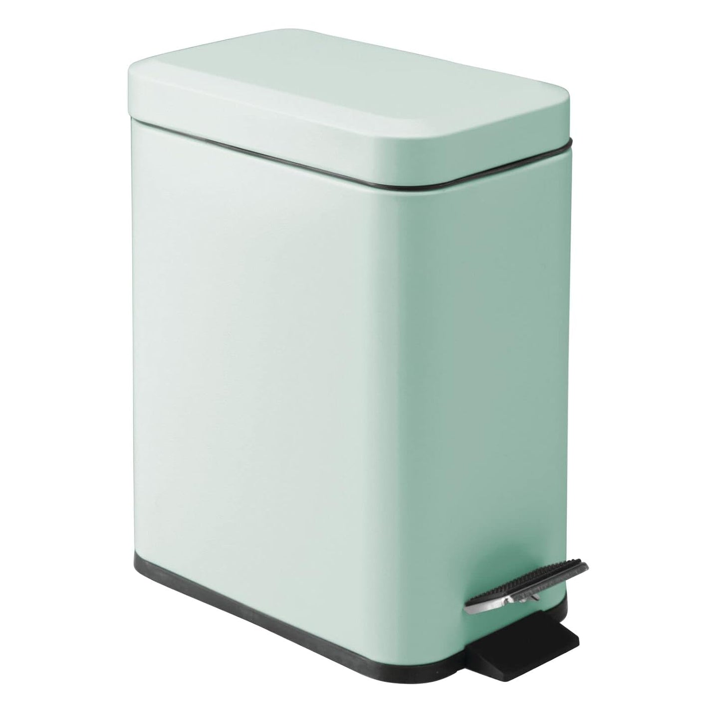 mDesign Small Modern 1.3 Gallon Rectangle Metal Trash Can