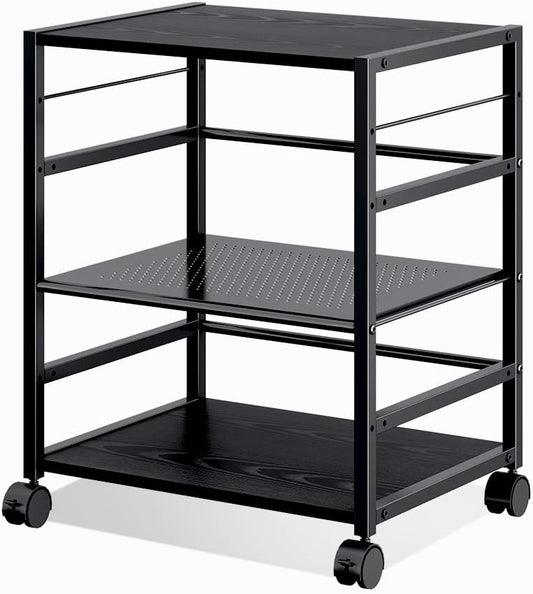 DEVAISE Mobile 3-Shelf Printer Stand for Home Office Storage