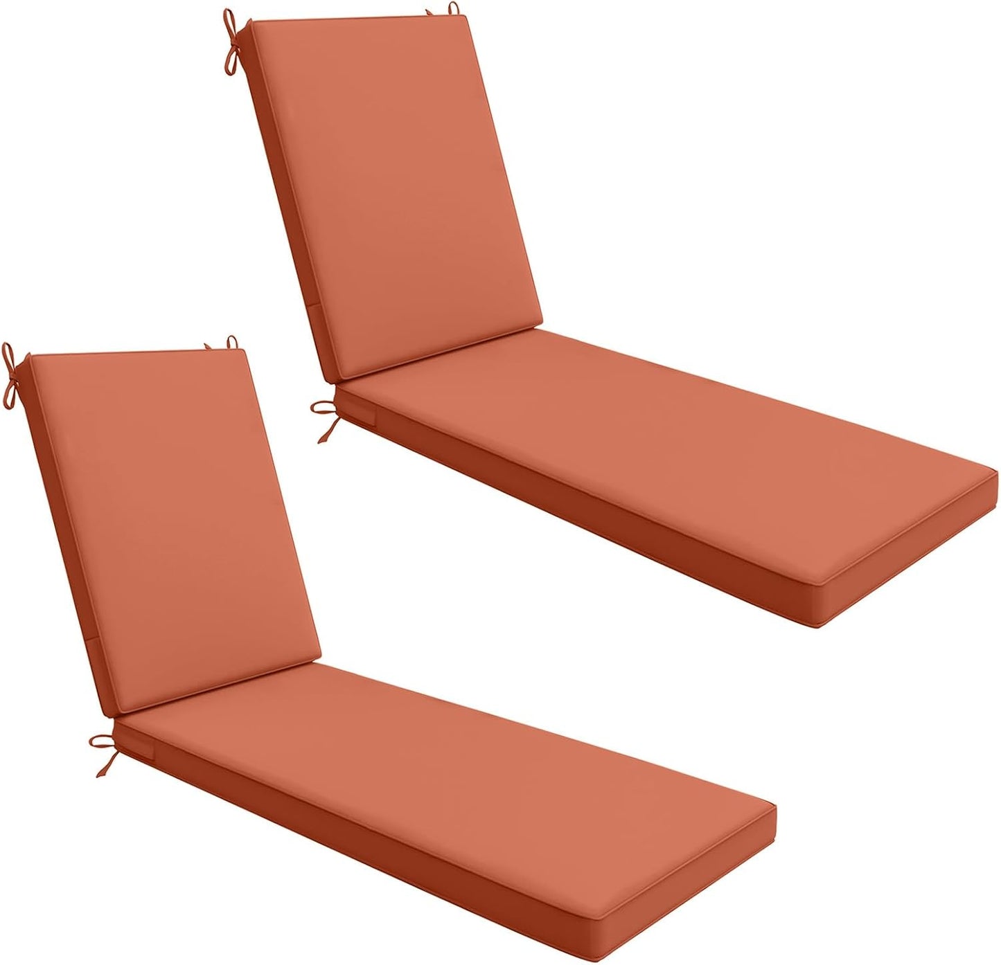 Outdoor Chaise Lounge Cushions Set of 2, Waterproof & Durable